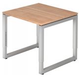 Schreibtisch RESTART | Gestell silber | 80 x 80 cm | Nussbaum hell Schreibtisch RESTART | Gestell silber | 80 x 80 cm | Nussbaum hell