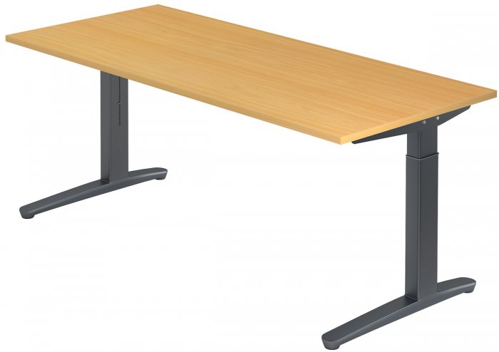 Schreibtisch SPIRIT Breite 180 cm x Tiefe 80 cm | C-Fuß ...