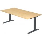 Schreibtisch SPIRIT | Gestell graphit | 200 x 100 cm | Ahorn