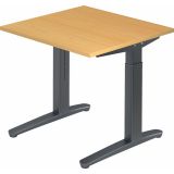 Schreibtisch SPIRIT | Gestell graphit | 80 x 80 cm | Buche