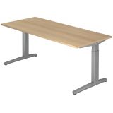 Schreibtisch SPIRIT | Gestell silber | 180 x 80 cm | Eiche Schreibtisch SPIRIT | Gestell silber | 180 x 80 cm | Eiche