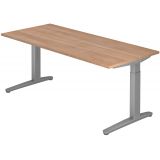 Schreibtisch SPIRIT | Gestell silber | 180 x 80 cm | Nussbaum hell Schreibtisch SPIRIT | Gestell silber | 180 x 80 cm | Nussbaum hell
