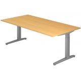 Schreibtisch SPIRIT | Gestell silber | 200 x 100 cm | Buche Schreibtisch SPIRIT | Gestell silber | 200 x 100 cm | Buche
