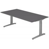 Schreibtisch SPIRIT | Gestell silber | 200 x 100 cm | Graphit Schreibtisch SPIRIT | Gestell silber | 200 x 100 cm | Graphit
