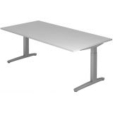 Schreibtisch SPIRIT | Gestell silber | 200 x 100 cm | Lichtgrau Schreibtisch SPIRIT | Gestell silber | 200 x 100 cm | Lichtgrau