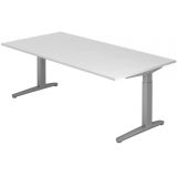 Schreibtisch SPIRIT | Gestell silber | 200 x 100 cm | Weiß classic Schreibtisch SPIRIT | Gestell silber | 200 x 100 cm | Weiß classic