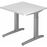 Schreibtisch SPIRIT | Gestell silber | 80 x 80 cm | Weiß classic Schreibtisch SPIRIT | Gestell silber | 80 x 80 cm | Weiß classic