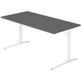 Schreibtisch SPIRIT | Gestell weiss | 160 x 80 cm | Graphit Schreibtisch SPIRIT | Gestell weiss | 160 x 80 cm | Graphit