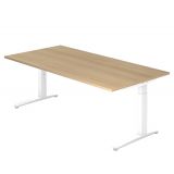 Schreibtisch SPIRIT | Gestell weiss | 200 x 100 cm | Eiche Schreibtisch SPIRIT | Gestell weiss | 200 x 100 cm | Eiche