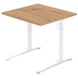 Schreibtisch SPIRIT | Gestell weiss | 80 x 80 cm | Eiche Rustikal Schreibtisch SPIRIT | Gestell weiss | 80 x 80 cm | Eiche Rustikal