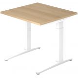 Schreibtisch SPIRIT | Gestell weiss | 80 x 80 cm | Eiche Schreibtisch SPIRIT | Gestell weiss | 80 x 80 cm | Eiche