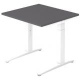 Schreibtisch SPIRIT | Gestell weiss | 80 x 80 cm | Graphit Schreibtisch SPIRIT | Gestell weiss | 80 x 80 cm | Graphit