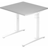 Schreibtisch SPIRIT | Gestell weiss | 80 x 80 cm | Lichtgrau