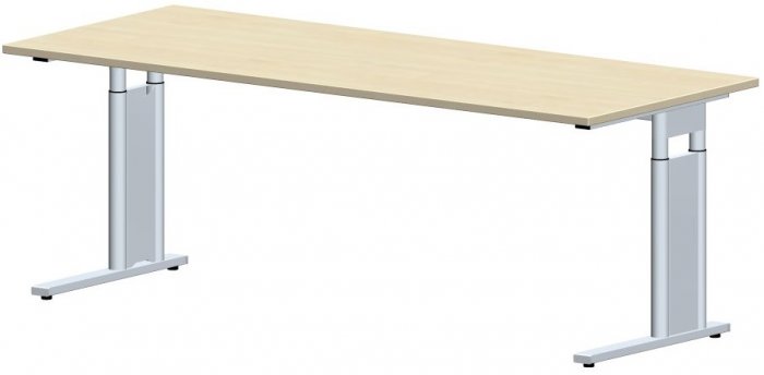 Schreibtisch STYLE Pro Breite 200 cm x Tiefe 80 cm | Dekor Ahorn hell