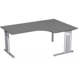 Schreibtisch STYLE | Eckwinkelform in 3 Breiten | Graphit