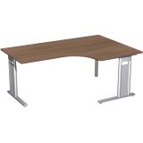 Schreibtisch STYLE | Eckwinkelform in 3 Breiten | Nussbaum Schreibtisch STYLE | Eckwinkelform in 3 Breiten | Nussbaum