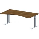 Schreibtisch STYLE | Egonomieform in 3 Breiten | Nussbaum Schreibtisch STYLE | Egonomieform in 3 Breiten | Nussbaum