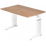 Schreibtisch UNITY | Gestell wei� | 120 x 80 cm | Nussbaum hell