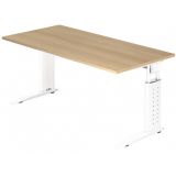Schreibtisch UNITY | Gestell weiß | 160 x 80 cm | Eiche Schreibtisch UNITY | Gestell weiß | 160 x 80 cm | Eiche