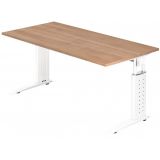 Schreibtisch UNITY | Gestell weiß | 160 x 80 cm | Nussbaum hell Schreibtisch UNITY | Gestell weiß | 160 x 80 cm | Nussbaum hell