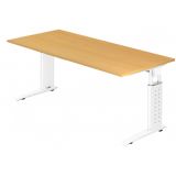 Schreibtisch UNITY | Gestell weiß | 180 x 80 cm | Buche Schreibtisch UNITY | Gestell weiß | 180 x 80 cm | Buche