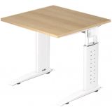 Schreibtisch UNITY | Gestell weiß | 80 x 80 cm | Eiche Schreibtisch UNITY | Gestell weiß | 80 x 80 cm | Eiche