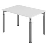 Schreibtisch YAKIRA | Gestell graphit | 120 x 80 cm | Lichtgrau
