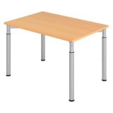 Schreibtisch YAKIRA | Gestell silber | 120 x 80 cm | Buche
