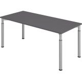 Schreibtisch YAKIRA | Gestell silber | 180 x 80 cm | Graphit Schreibtisch YAKIRA | Gestell silber | 180 x 80 cm | Graphit