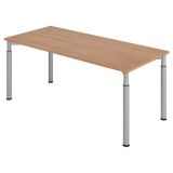 Schreibtisch YAKIRA | Gestell silber | 180 x 80 cm | Nussbaum hell Schreibtisch YAKIRA | Gestell silber | 180 x 80 cm | Nussbaum hell