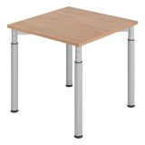 Schreibtisch YAKIRA | Gestell silber | 80 x 80 cm | Nussbaum hell Schreibtisch YAKIRA | Gestell silber | 80 x 80 cm | Nussbaum hell