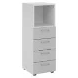 Schubladenschrank 3OH SMART | 40 cm breit | Korpus Lichtgrau | Front Lichtgrau