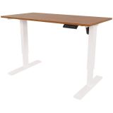 Sitz-Steh-Schreibtisch E-START white | elektrisch h�henverstellbar | B120 x T60 cm | Walnuss