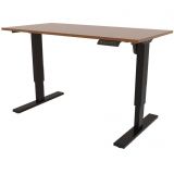 Sitz-Steh-Schreibtisch E-START white | elektrisch h�henverstellbar | B140 x T60 cm | Walnuss