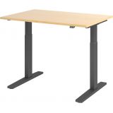 Sitz-Steh-Schreibtisch ECONOMY graphit | elektrisch höhenverstellbar | B120 x T80 cm | Ahorn Sitz-Steh-Schreibtisch ECONOMY graphit | elektrisch höhenverstellbar | B120 x T80 cm | Ahorn