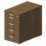 Standcontainer STYLE | mit 4 Schüben + Utensilienauszug | Nussbaum Standcontainer STYLE | mit 4 Schüben + Utensilienauszug | Nussbaum