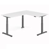 Steh-Sitz-Schreibtisch COMFORT graphit | Kombination 160x200 cm | Wei� classic