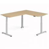 Steh-Sitz-Schreibtisch COMFORT silver | Kombination 160x200 cm | Eiche