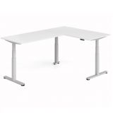 Steh-Sitz-Schreibtisch COMFORT silver | Kombination 160x240 cm | Wei� classic