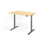 Steh-Sitz-Schreibtisch LEVEL UP graphit | elektrisch h�henverstellbar | B120 x T80 cm | Ahorn