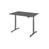 Steh-Sitz-Schreibtisch LEVEL UP graphit | elektrisch h�henverstellbar | B120 x T80 cm | Graphit
