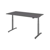 Steh-Sitz-Schreibtisch LEVEL UP graphit | elektrisch h�henverstellbar | B160 x T80 cm | Graphit