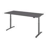 Steh-Sitz-Schreibtisch LEVEL UP graphit | elektrisch h�henverstellbar | B180 x T80 cm | Graphit