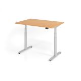 Steh-Sitz-Schreibtisch LEVEL UP silver | elektrisch h�henverstellbar | B120 x T80 cm | Buche