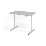 Steh-Sitz-Schreibtisch LEVEL UP silver | elektrisch h�henverstellbar | B120 x T80 cm | Lichtgrau