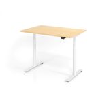 Steh-Sitz-Schreibtisch LEVEL UP white | elektrisch h�henverstellbar | B120 x T80 cm | Ahorn