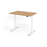 Steh-Sitz-Schreibtisch LEVEL UP white | elektrisch h�henverstellbar | B120 x T80 cm | Eiche Rustikal