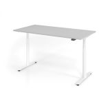 Steh-Sitz-Schreibtisch LEVEL UP white | elektrisch h�henverstellbar | B160 x T80 cm | Lichtgrau