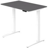 Steh-Sitz-Schreibtisch PREMIUM white | elektrisch h�henverstellbar | B120 x T80 cm | Graphit