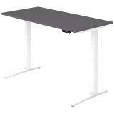 Steh-Sitz-Schreibtisch PREMIUM white | elektrisch h�henverstellbar | B160 x T80 cm | Buche